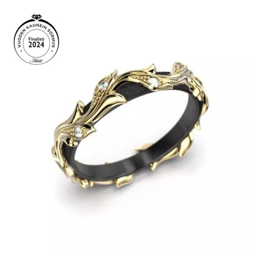 Festive Feeniks timanttisormus, keltakulta 702-008-KK