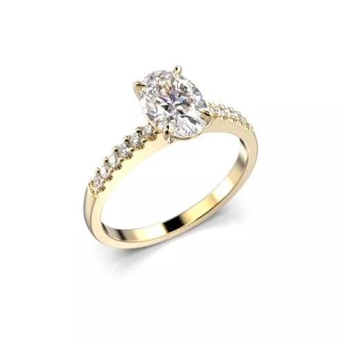 Festive Selena Side timanttisormus, keltakulta 703-112-KK