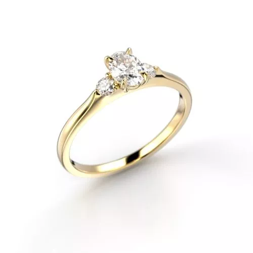 Festive Megan Oval timanttisormus, keltakulta 709-040-KK