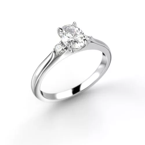 Festive Megan Oval timanttisormus, valkokulta 709-064-VK