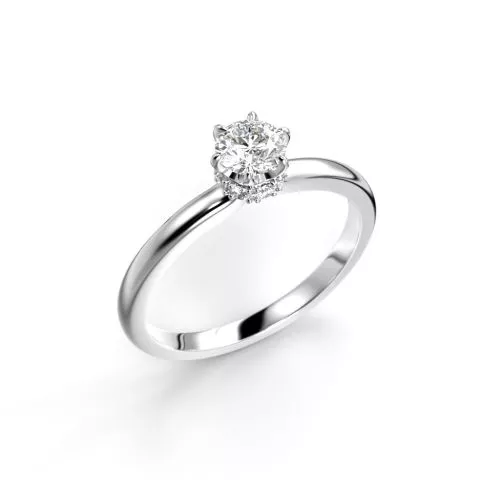 Festive Heidi Hidden Halo timanttisormus, platina 710-038-PT