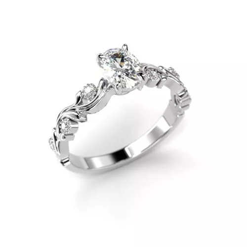 Festive Feeniks Lux Oval timanttisormus, platina 716-056-PT