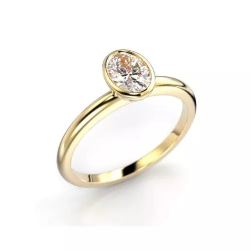 Festive Auréa Bezel Oval timanttisormus 742-050-KK