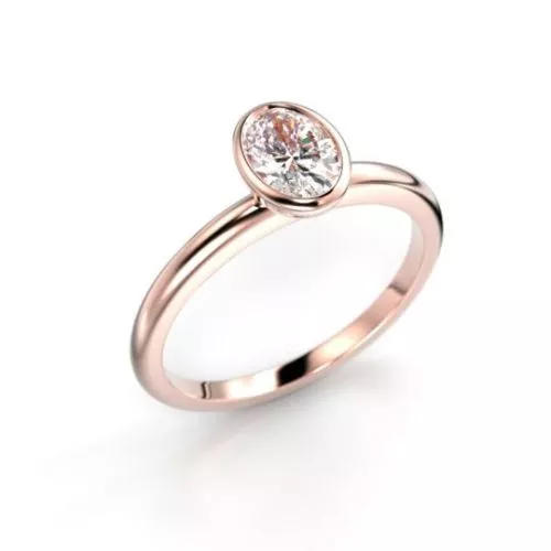 Festive Auréa Bezel Oval timanttisormus 742-050-PK