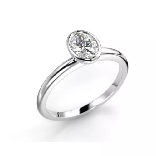 Festive Auréa Bezel Oval timanttisormus 742-050-VK