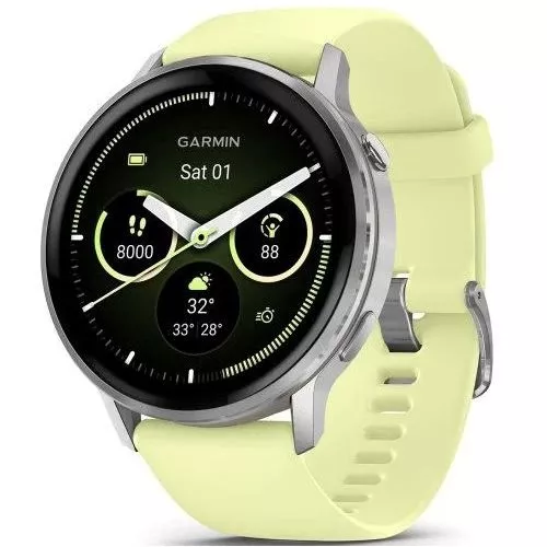 Garmin Venu 4 45mm Silver with Citron Silicone Band 010-03014-02
