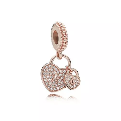 Pandora Pavé Heart Padlocks Dangle hela 781807CZ-1