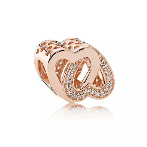 PAN RS ROSE INTERLOCKED HEARTS CZ-1