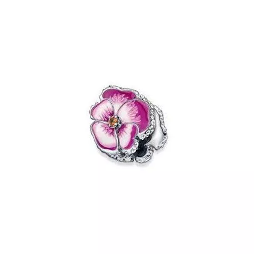 Pandora Pink Pansy Flower hela 790777C01-2