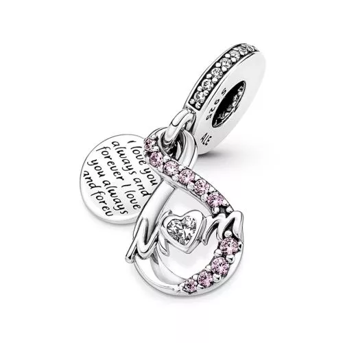 Pandora Mum Infinity Pavé Double Dangle Charme 791468C01-1