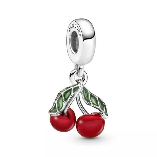 Pandora Moments Cherry Fruit Dangle Charm hela 791583C01-1