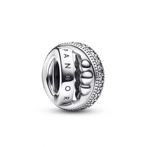 Pandora Signature Logo Pavé & Beads Charme 792317C01-1