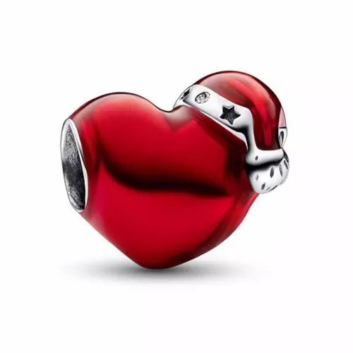 Pandora Moments Metallic Red Christmas Heart hela 792336C01-1