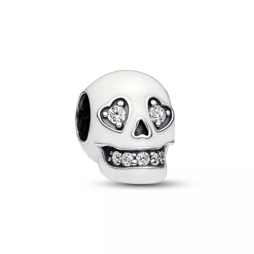 Pandora Glow-in-the-dark Sparkling Skull Charme 792811C01-1