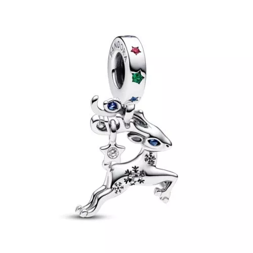 Pandora Magical Christmas Reindeer Dangle hela 792826C01-1
