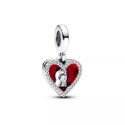 Pandora Red Heart & Keyhole Double Dangle hela 793119C01-1