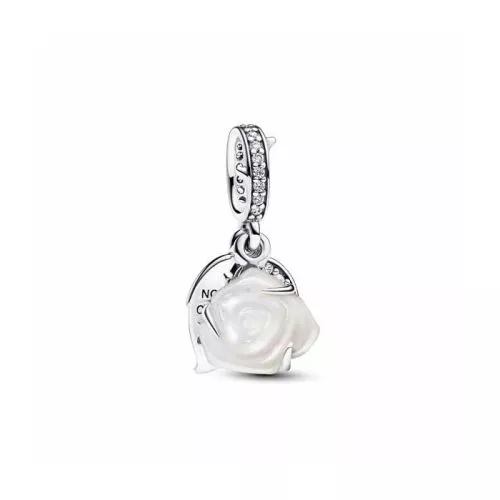 Pandora White Rose in Bloom Double Dangle hela 793200C01-1