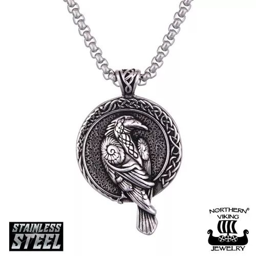Northern Viking Jewelry -kaulakoru "Raven Celtic Knot" NVJRS113-1