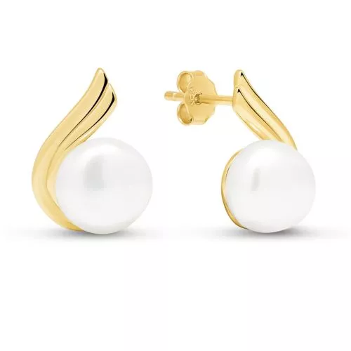 Vergoldete Silberohrringe mit Perle BOL-E2015PG