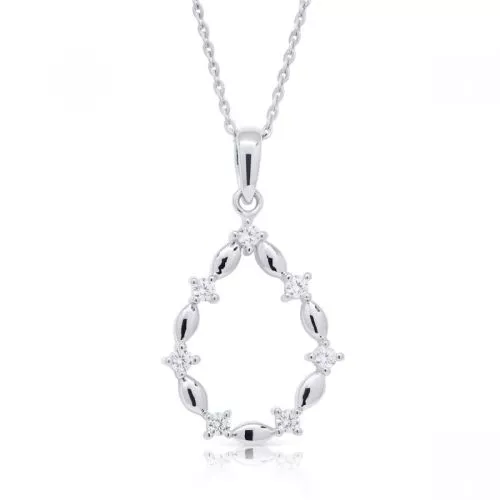 Hopeinen kaulakoru, pisara BOL-N0958Z/40-45-1