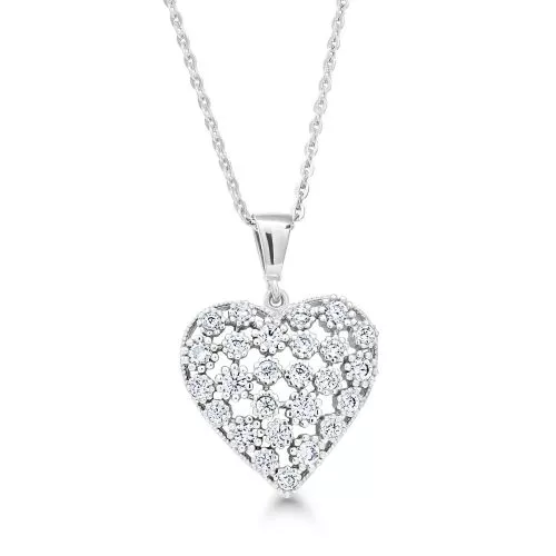 Hopeinen kaulakoru / sydän BOL-N1256Z/40-45-1