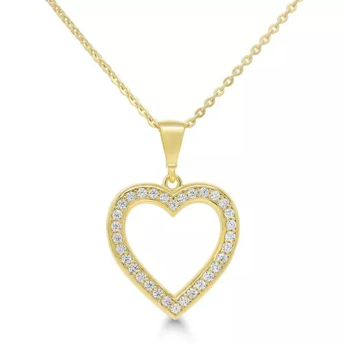 Kullattu kaulakoru / sydän BOL-N2538ZG/40-45cm-1