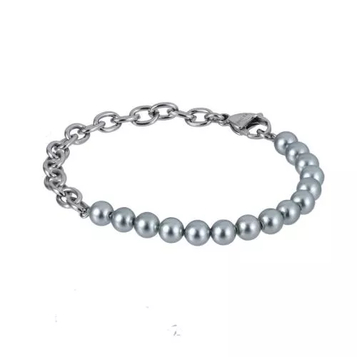 Teräs / helmirannekoru / harmaa BSS904 SS CHAIN GREY-1