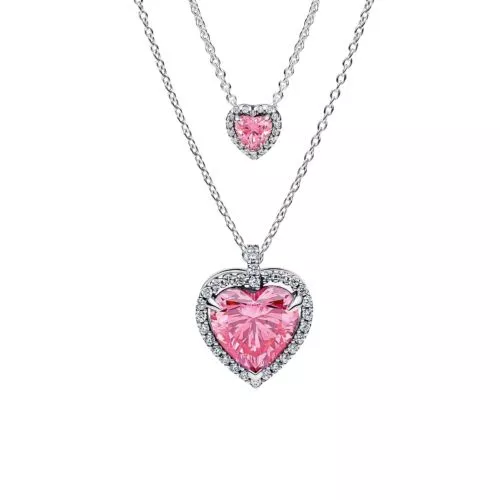 Pandora Pink Elevated Hearts kaulakorusetti 