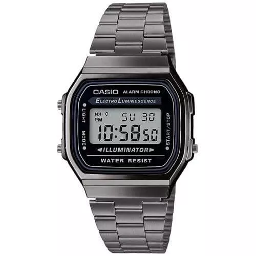 Casio Vintage Gunmetal -rannekello A168WEGG-1AEF-1