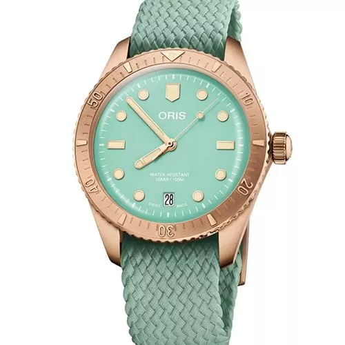 Oris Divers Sixty-Five Cotton Candy, vihreä 01 733 7771 3157-07 3 19 03BR-0