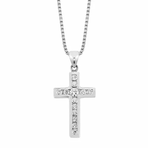 Silber Kreuz Halskette D24504N-A-18-45.0CM-1