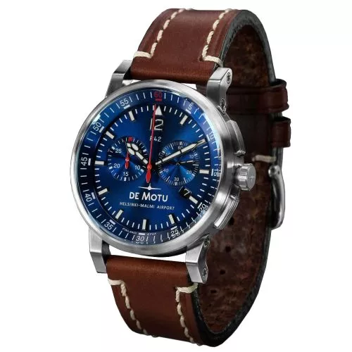 De Motu R42 MKII Brushed Steel -rannekello DMR4206-1