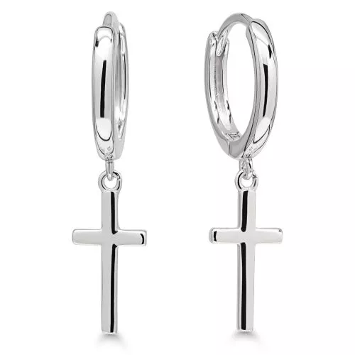 Hopeiset ristikorvakorut E-23399-1