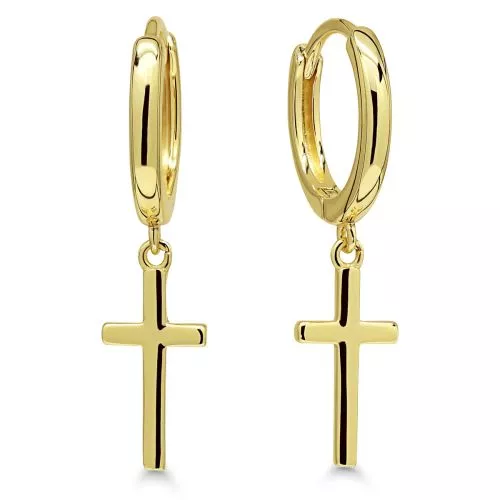 Kullatut hopeakorvakorut / risti E-23399G-1