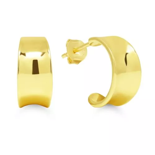 Vergoldete Ringohrringe, Konkav E-24797G