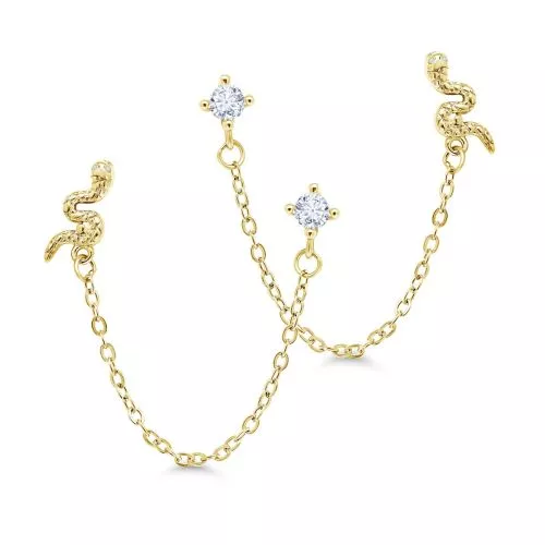 Kullatut hopeakorvakorut, käärme E-6128ZG