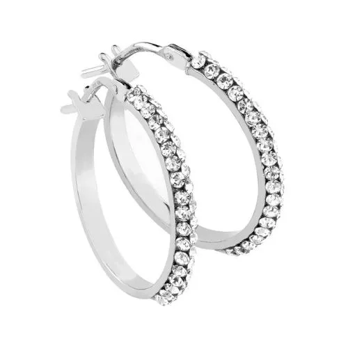 Valkokultaiset korvakorut 9K 19 mm E15RT-15-W+SW-1