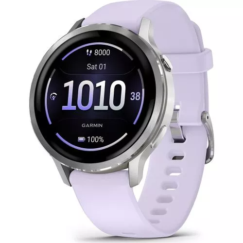 Garmin Venu 4 41mm Silver with Periwinkle Silicone Band 010-03013-01