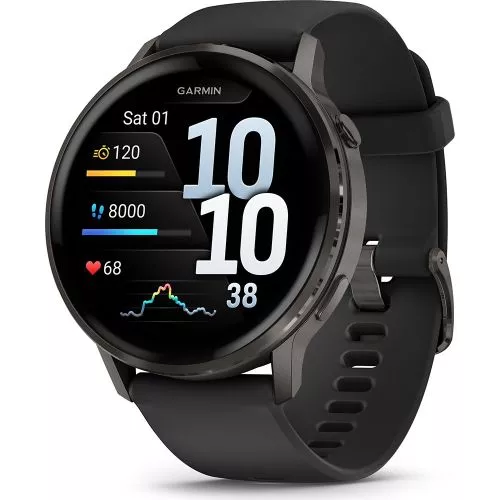 Garmin Venu 4 45mm Slate with Black Silicone Band 010-03014-00