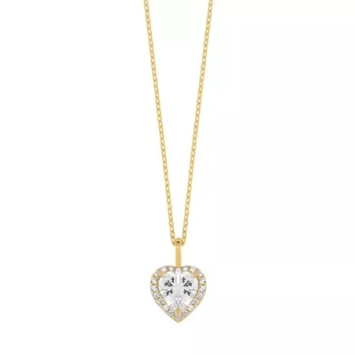 Vergoldete Silber-Herzkette GIZ00333-AU-1