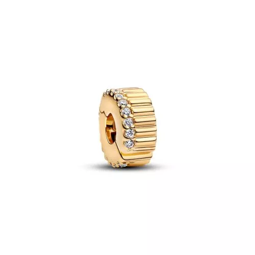 Pandora Ribbed Clip Charm 764078C01