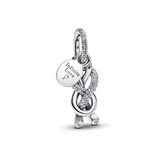 Pandora Pavé Infinity Knot Dangle Charm hela 793780C01-1