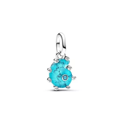 Pandora Blue Murano Glass Sea Snail Dangle Charm hela 793900C01-1