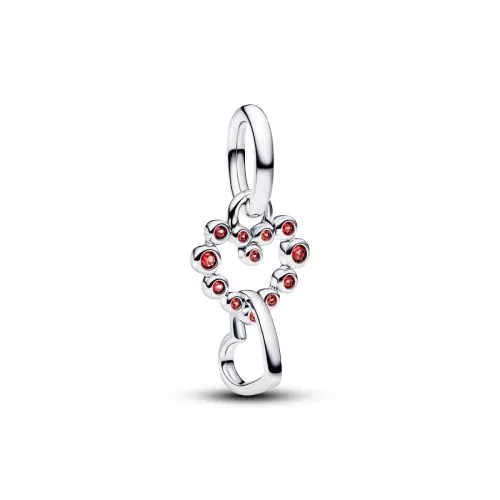 Pandora Connected Hearts & Red Stones Dangle Charm berlock 794435C01
