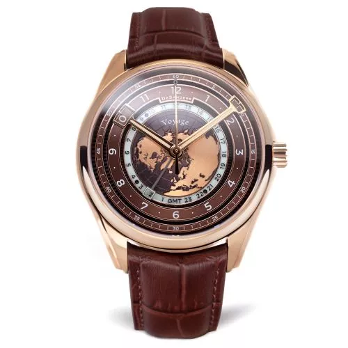 DeSanders Voyage GMT - Rose gold & Root beer-0