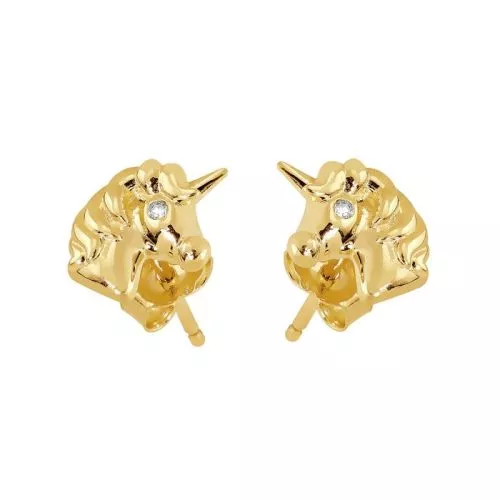 Gold Ohrringe, Einhorn JE13412-CZ-1