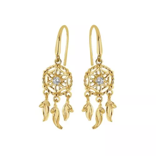 Kultaiset koukkukorvakorut, unisieppari JE55183-CZ-1