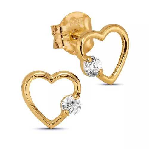 Kultaiset sydänkorvakorut K-E30808Z-1