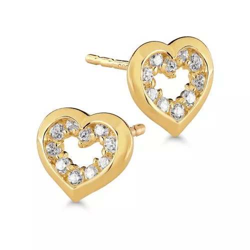 Kultaiset tappikorvakorut, sydän K-E31265Z-1