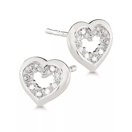 Valkokultaiset sydänkorvakorut K-E31265ZW-1